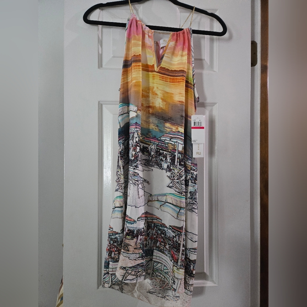 Amanda Uprichard Multi Color Beach Dress XS 100% Silk